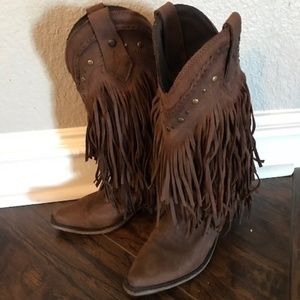 Liberty Black fringe boots. Worn only a few times